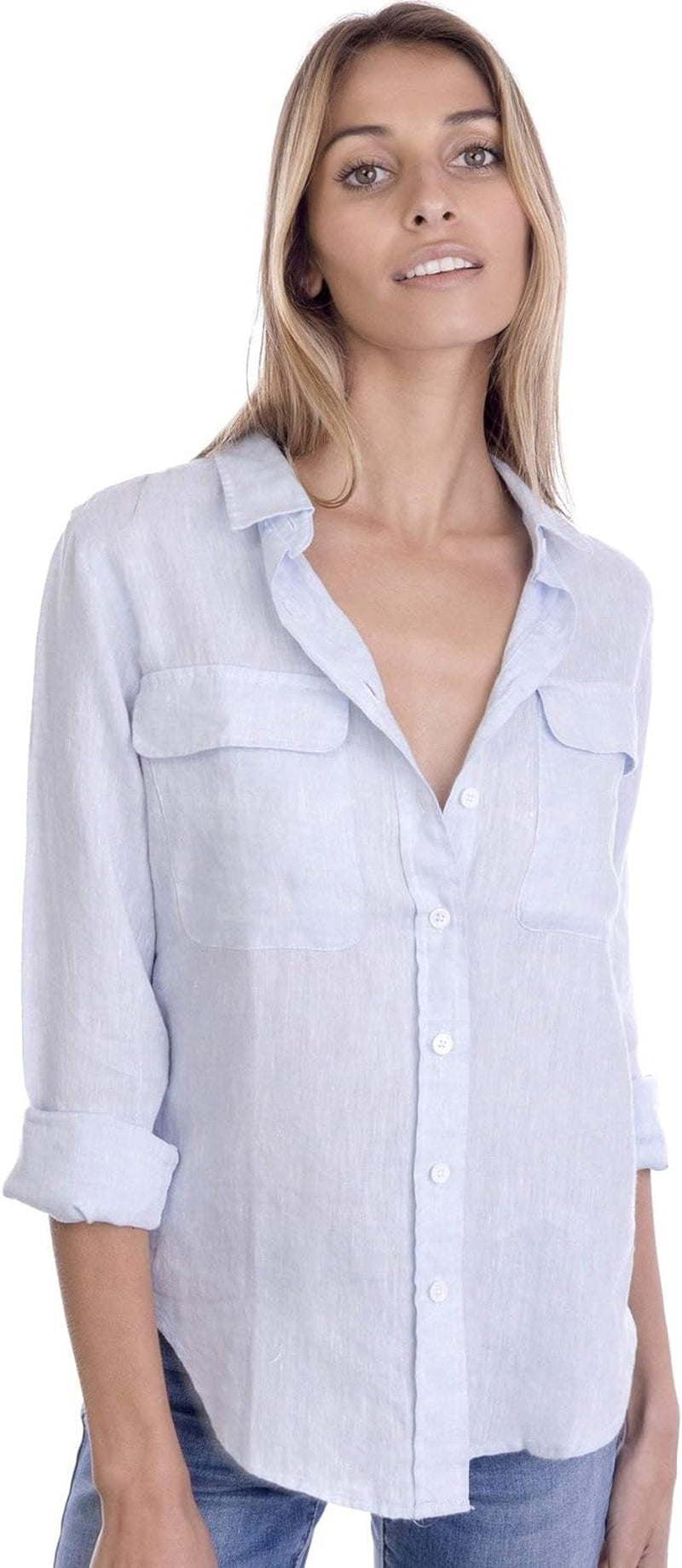 Effortless Elegance: French Linen Button-Down Blouse