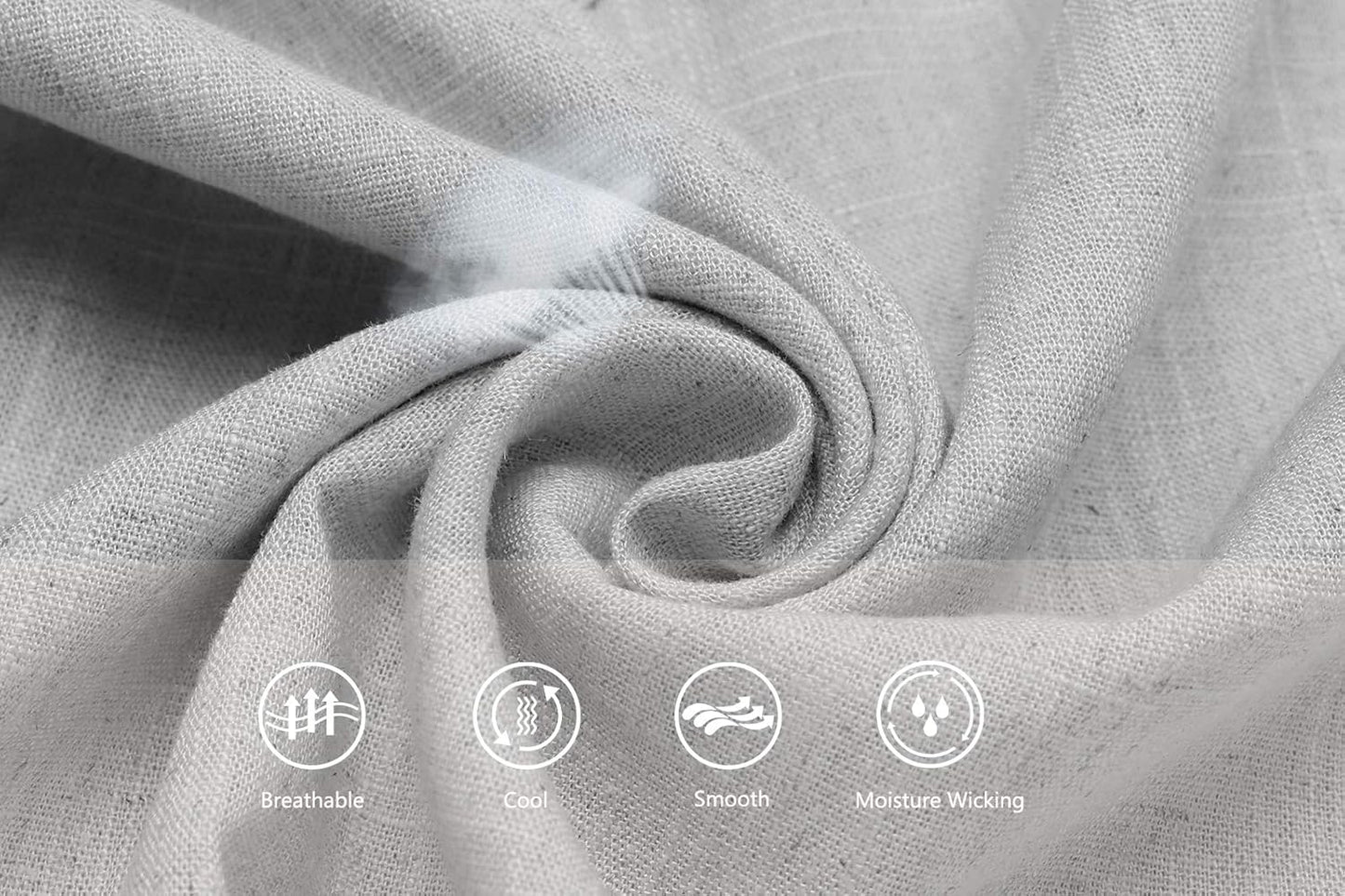 LecGee Men’s Long Sleeve Linen Henley Shirt