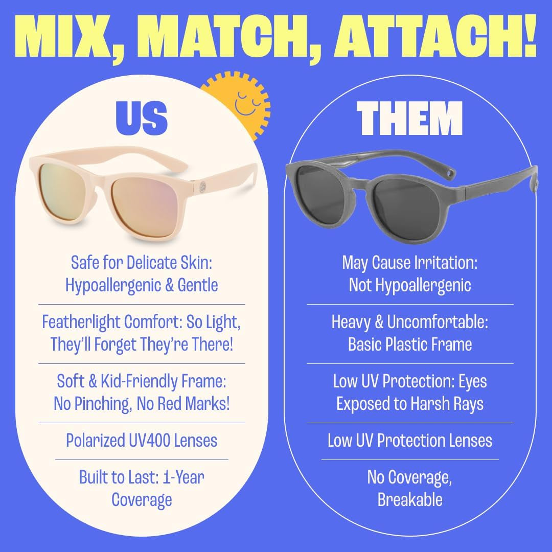 Polarized Toddler Sunglasses Boys & Girls - Unbreakable, for Kids - UV Protection