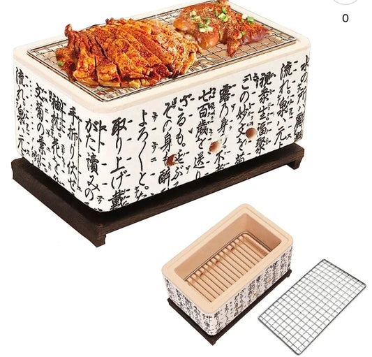 Global Kut Stainless Steel Yakitori Grill – Portable Tabletop Charcoal Grill for Authentic Japanese BBQ