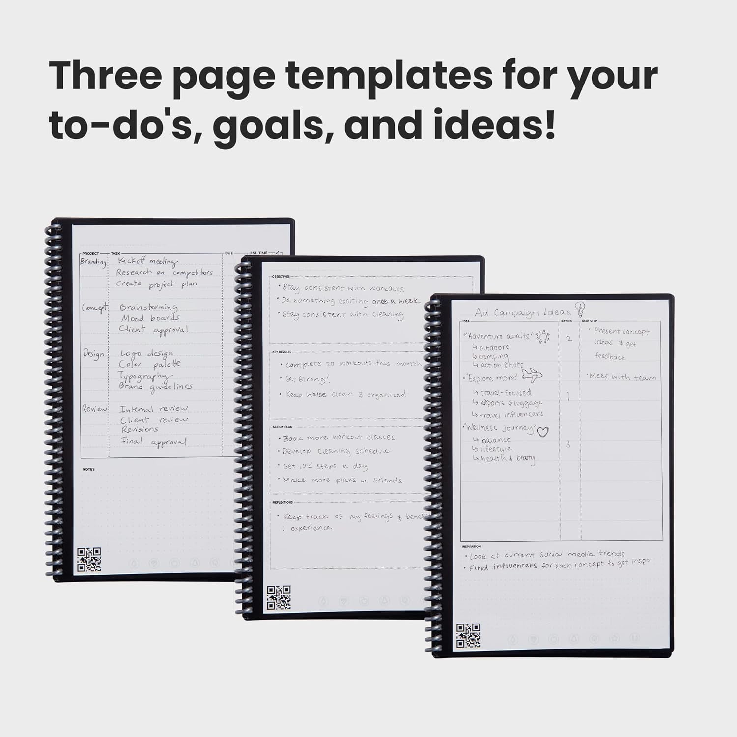 Rocketbook Fusion Smart Reusable Planner & Notebook — 7 Page Templates, Digitize & Erase, Eco-Friendly