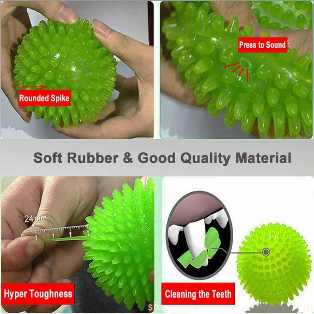 Durable Dog Toy Ball with Squeaker – Teeth Cleaning, Chew-Resistant, High Bounce Toy for Medium Dogs