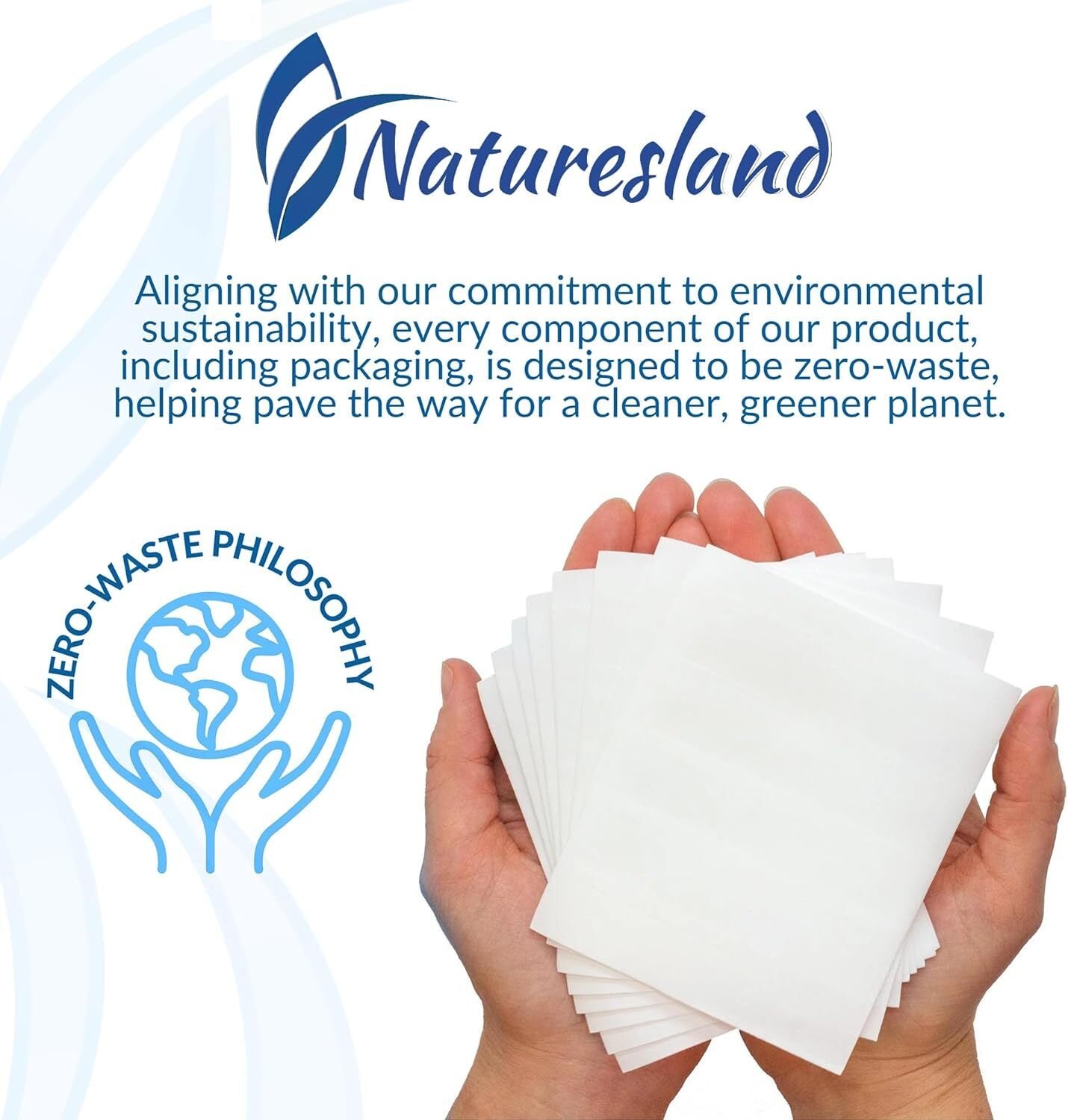 Naturesland Premium Unscented Laundry Detergent Sheets — 100 Loads, Eco-Friendly & Hypoallergenic (50 Sheets)