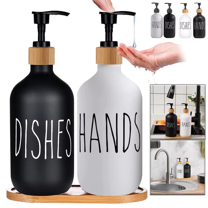 Modern Refillable Kitchen Soap Dispenser Set – 500ml