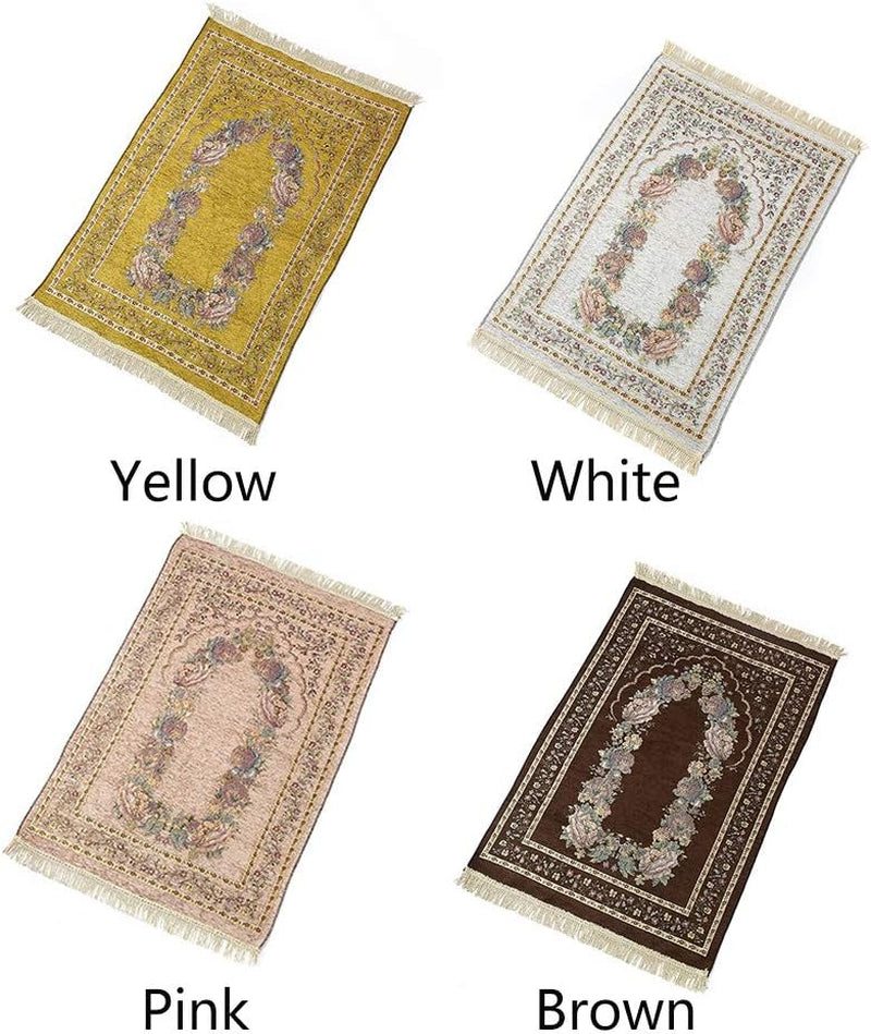 Portable Folding Prayer Mat – Soft Cotton & Polyester Travel Islamic Prayer Rug, Lightweight and Easy to Carry (70 x 110 cm)