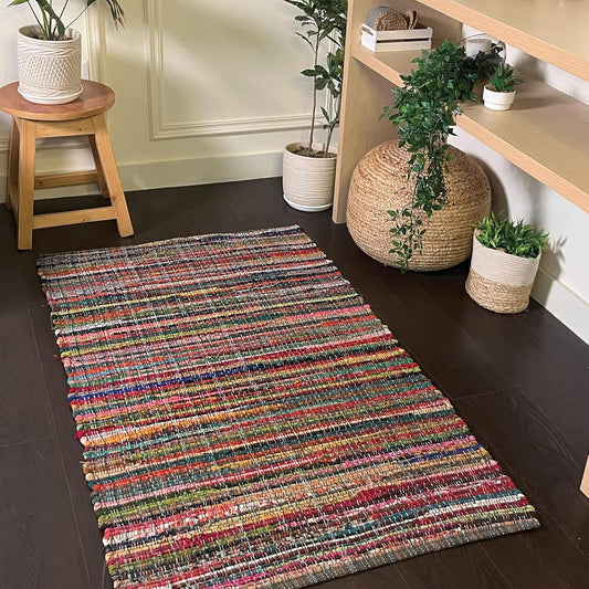 Chardin Home Recycled Cotton Rag Rug — Vibrant, Unique & Durable