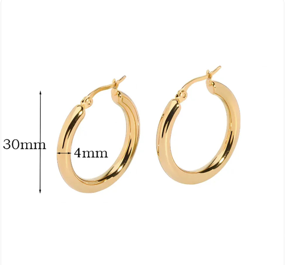 Stainless Steel Large Hollow Circle Earrings