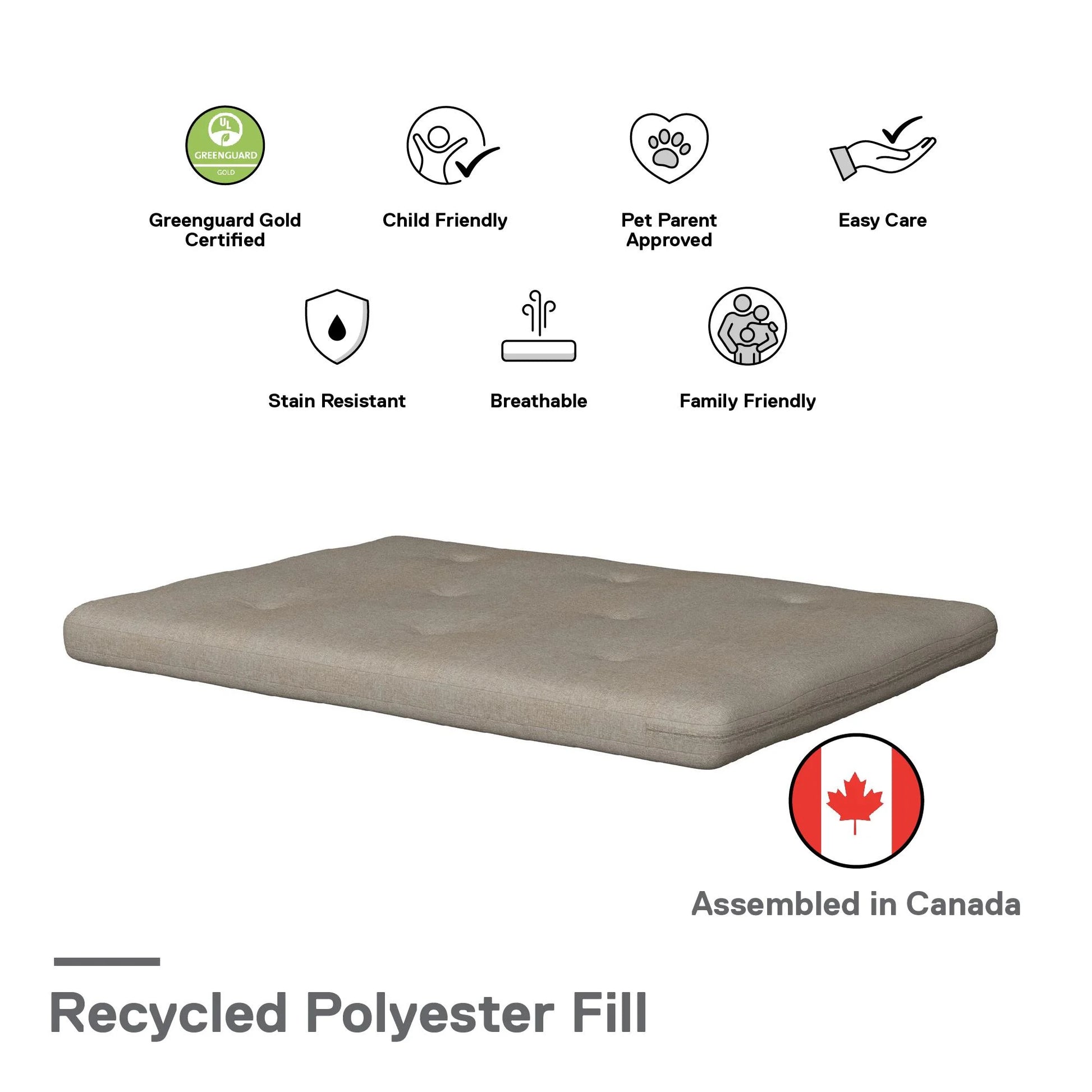 Caddie 6-Inch Tufted Futon Mattress – Full Size