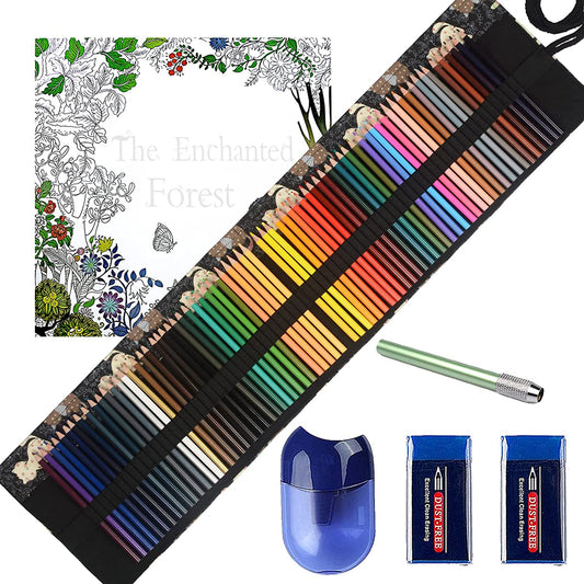 ThEast 72-Color Pencil Set with Handmade Canvas Pencil Pouch – Adorable Cat Design, Pre-Sharpened, Eco-Friendly Colored Pencils with Sharpener, Eraser & Bonus Accessories