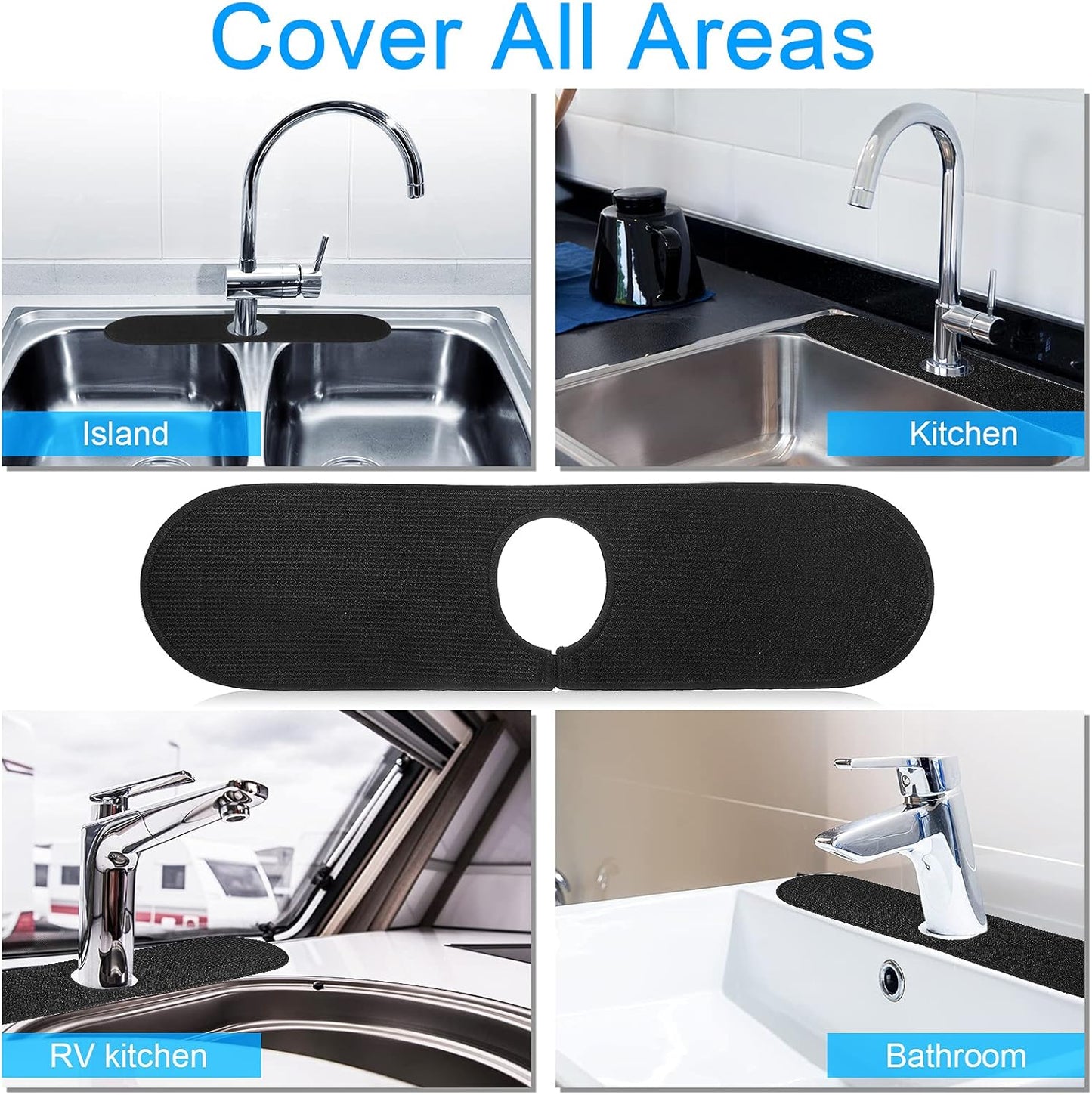 Wrap-Around Cleaning Cloth Faucet Pad – Keeps Sink Counters Dry & Clean