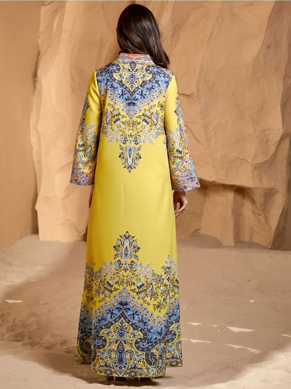 Moroccan Printed Abaya – Elegant Kaftan Party Dress