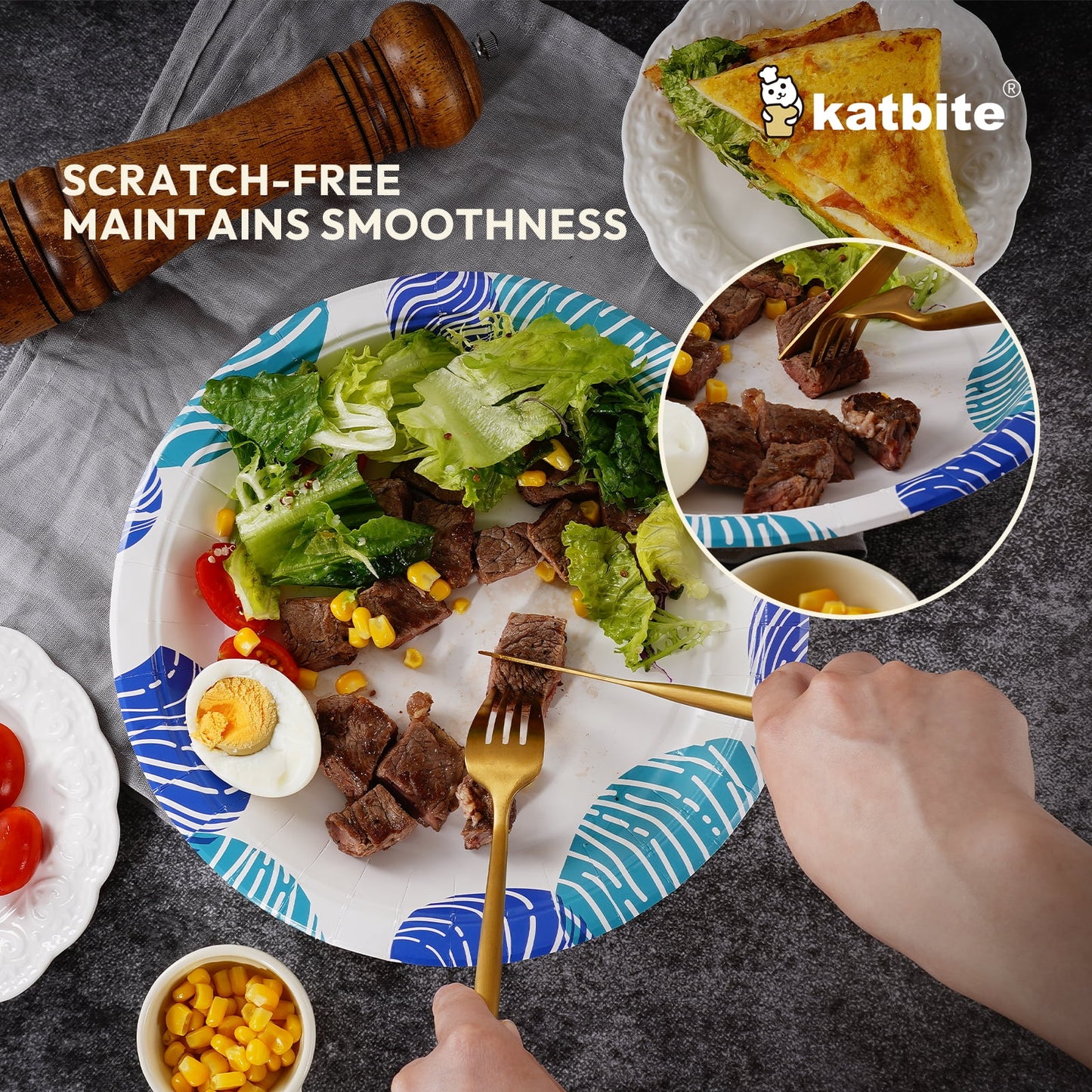 Round 9-Inch Biodegradable Compostable Paper Plates – 50 Count