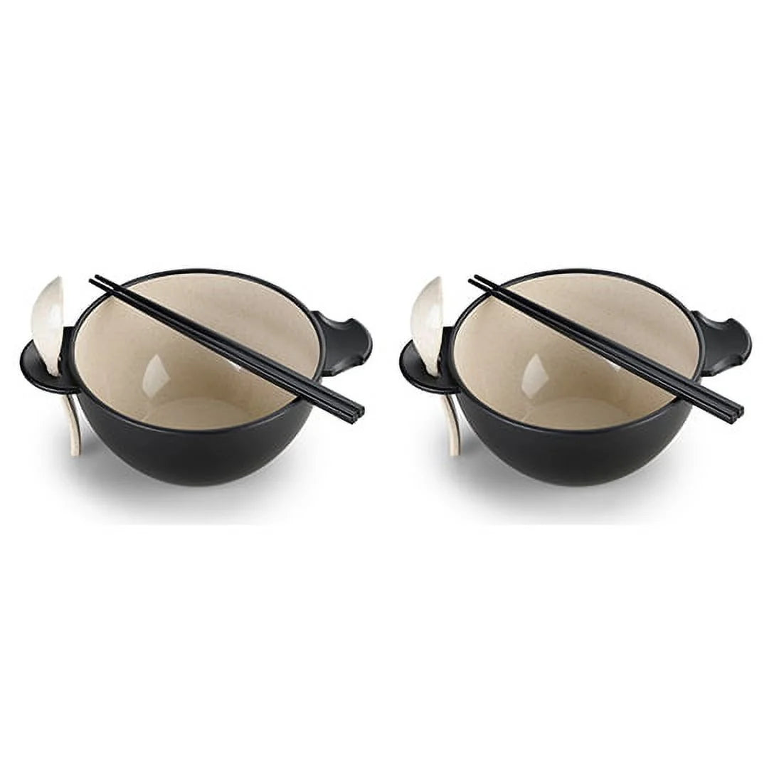 Ozeri Earth Ramen Bowl Set – 6-Piece Plant-Based Eco-Friendly Dinnerware