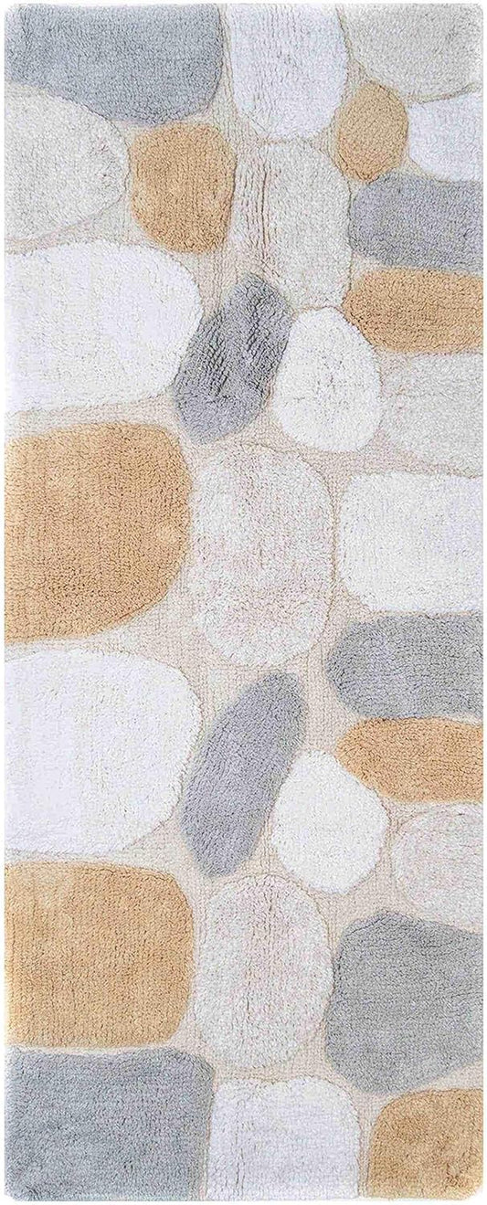 🛁 EcoSoft™ 100% Cotton Pebble Bath Runner – Machine Washable, Non-Slip Latex Backing, Spa-Inspired Comfort – 24"x60"
