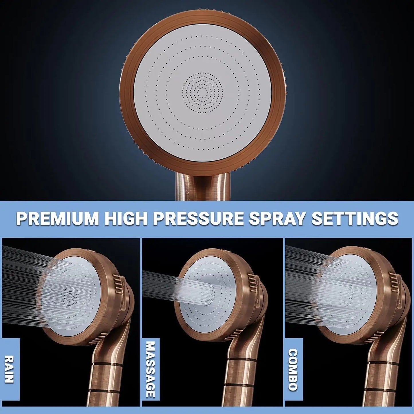 Filtered Shower Head with Handheld Hose Hard Water Softener Removes Chlorine