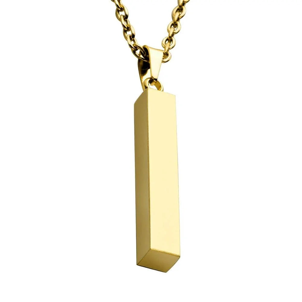 Vertical Bar Stainless Steel Pendant Necklace