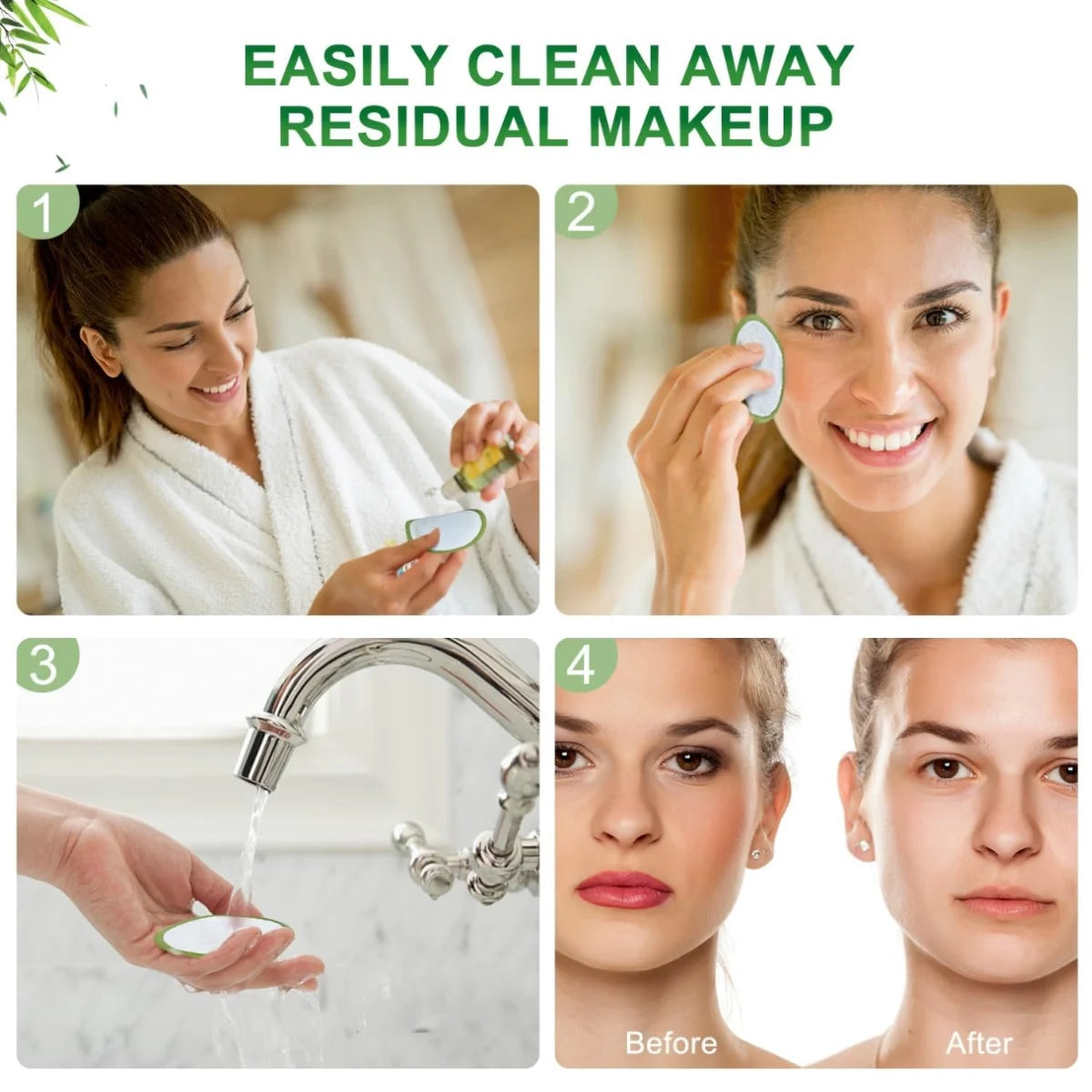Organic Bamboo Cotton Makeup Remover Pads — Reusable, Eco-Friendly & Gentle on Skin