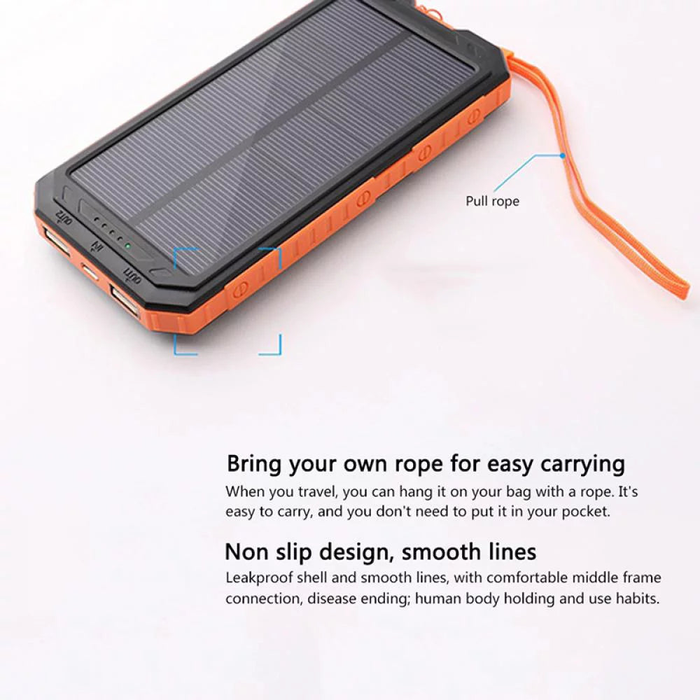 🚀 Ultra-High Capacity Waterproof Solar Power Bank (Up to 2,000,000mAh)