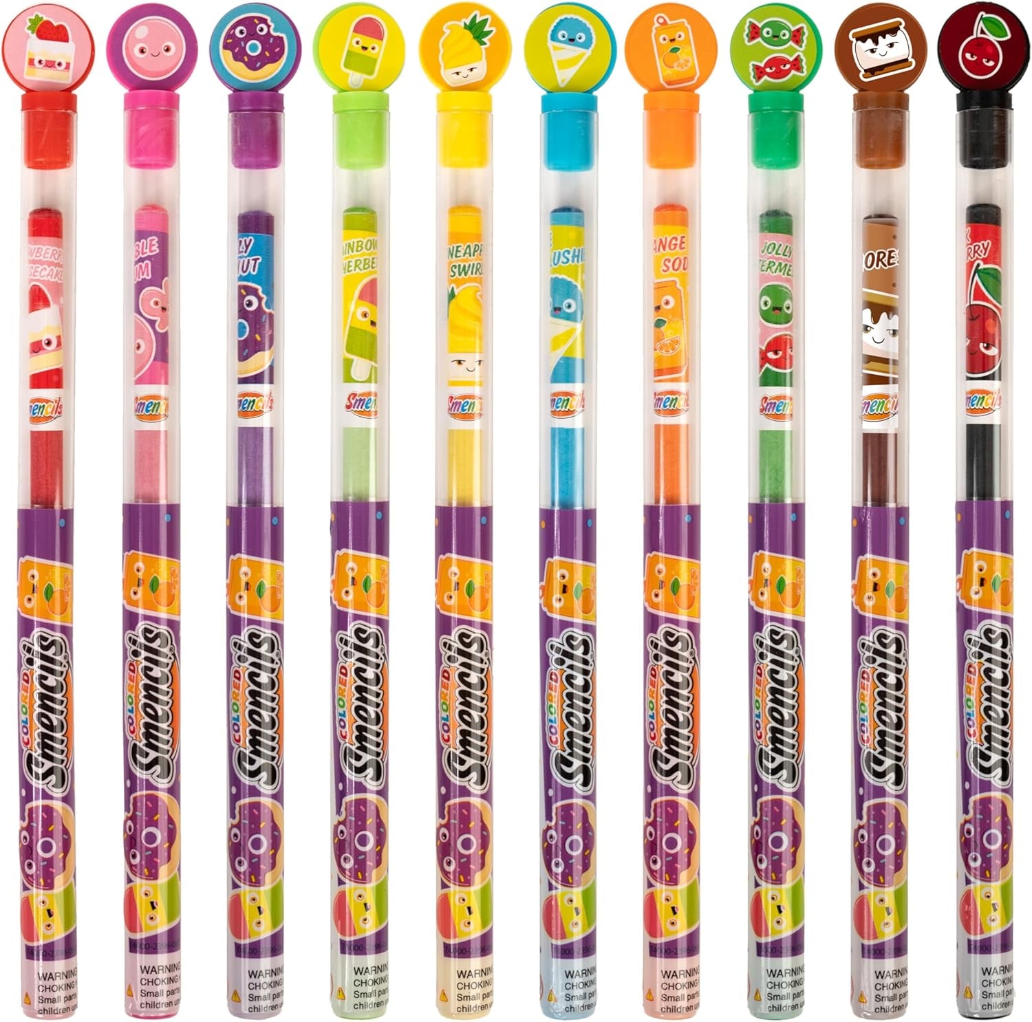 Colored Smencils - Patented Gourmet Scented Colored Pencils Made from Recycled Newspapers, 10 Count, Gifts for Kids, School Supplies, Classroom Rewards