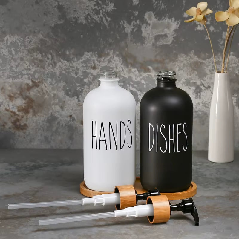 Modern Refillable Kitchen Soap Dispenser Set – 500ml