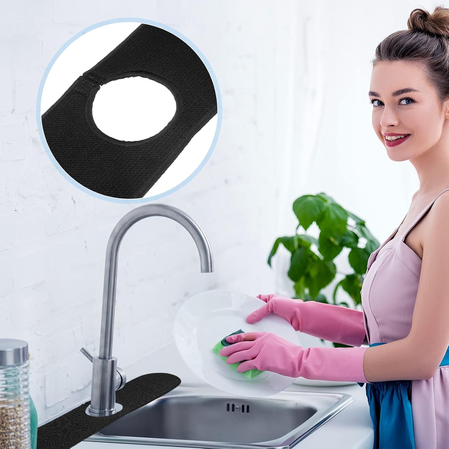 Wrap-Around Cleaning Cloth Faucet Pad – Keeps Sink Counters Dry & Clean