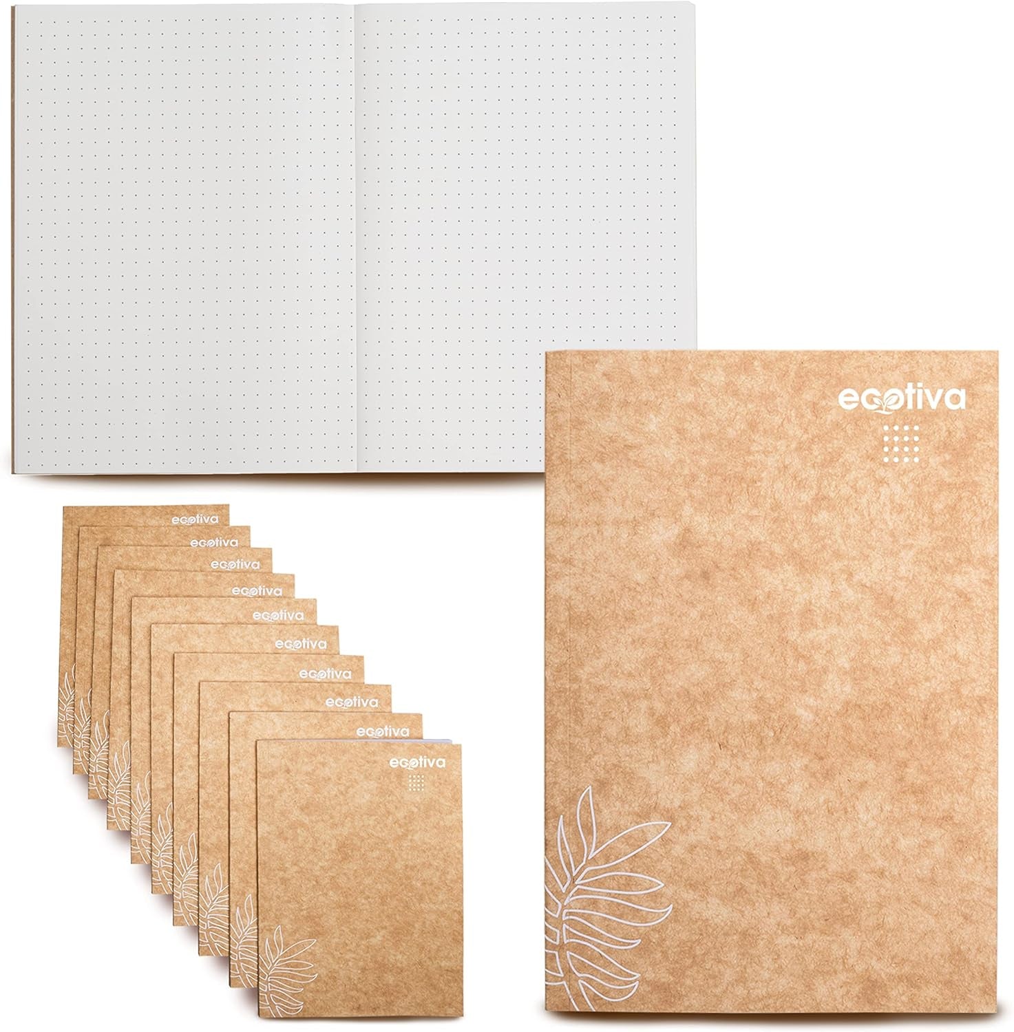 Ecotiva Recycled Kraft Notebook Pack – Lined or Dotted, A5 Size