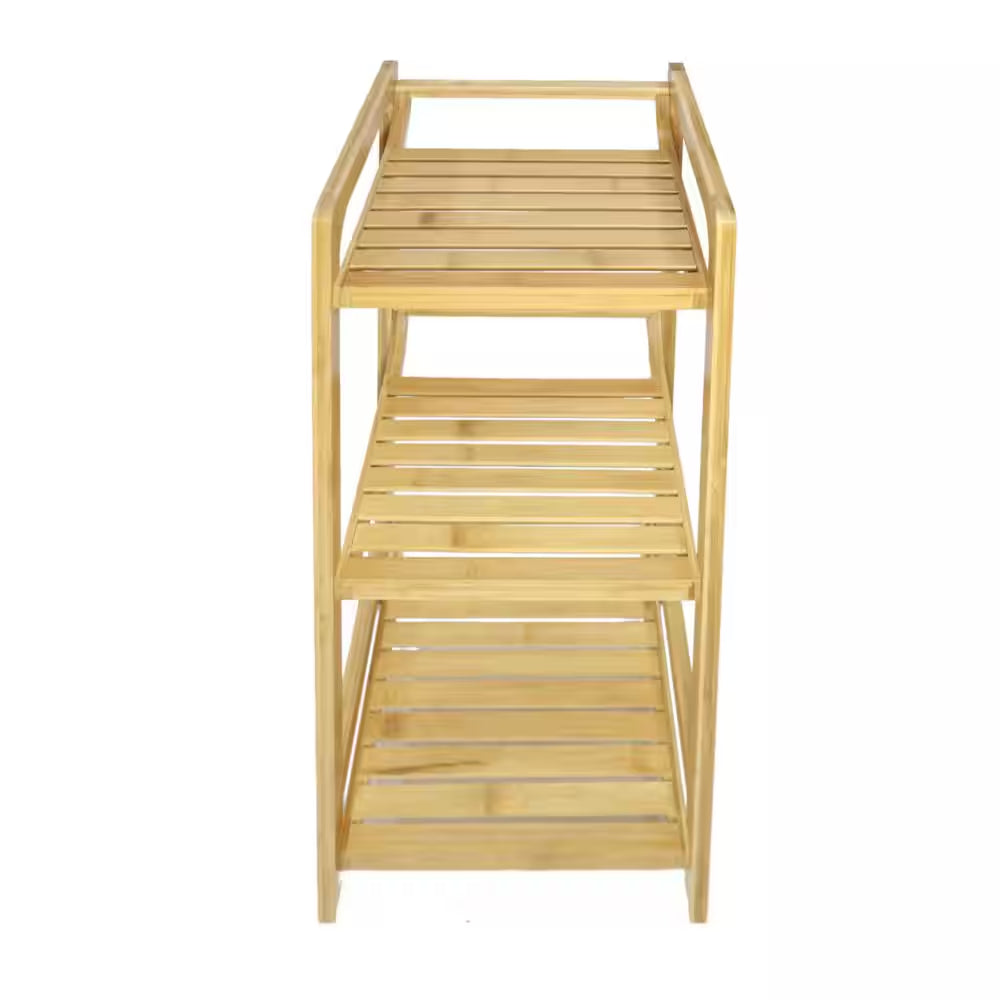 Eco-Friendly 3-Tier Bamboo Shelf – Water-Resistant Storage for Bath, Spa, or Outdoor Use