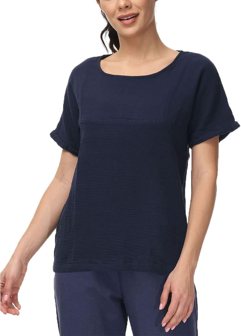 SOOJUN Cotton Linen Blend Loose-Fit T-Shirt