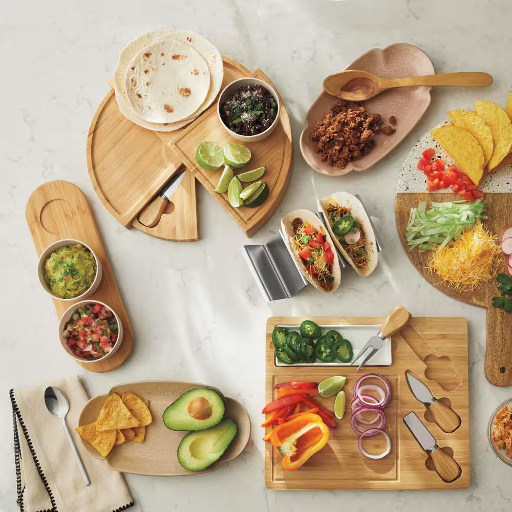 Leo 3-Piece Bamboo Bowl Set with Serving Tray – Eco-Friendly Entertaining Made Easy