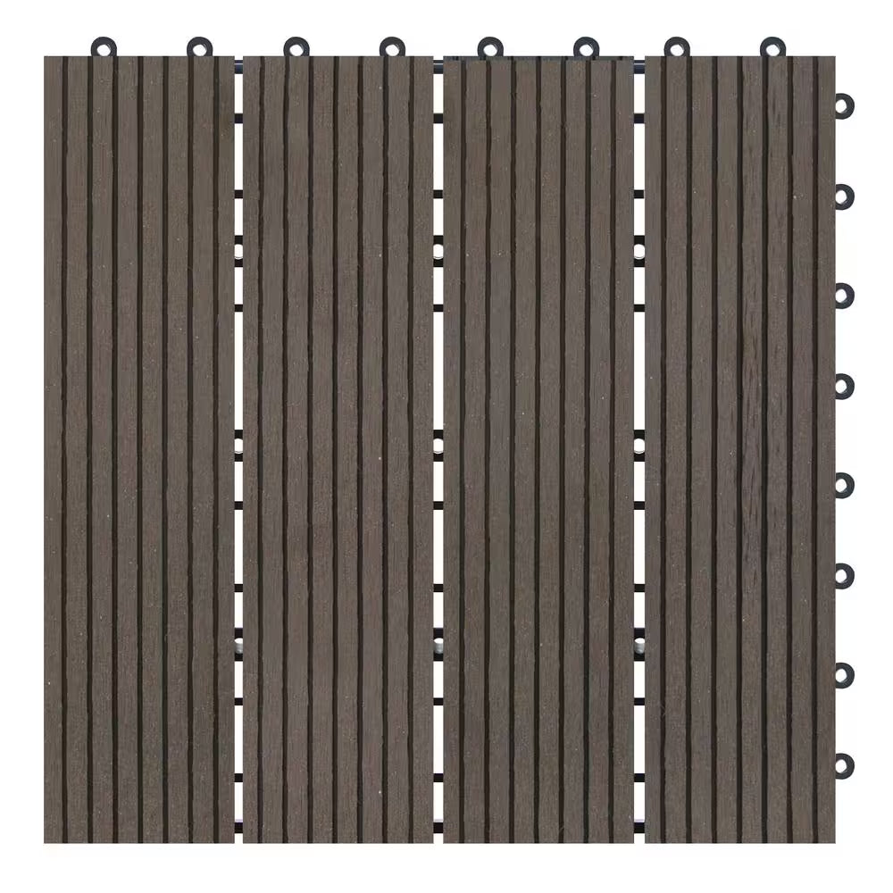 Naturesort Bamboo Composite Deck Tiles – Eco-Friendly, Weather & Insect Resistant Interlocking Outdoor Flooring (DIY Snap-Lock Grid)