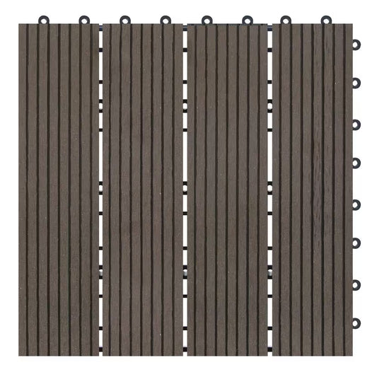 Naturesort Bamboo Composite Deck Tiles – Eco-Friendly, Weather & Insect Resistant Interlocking Outdoor Flooring (DIY Snap-Lock Grid)