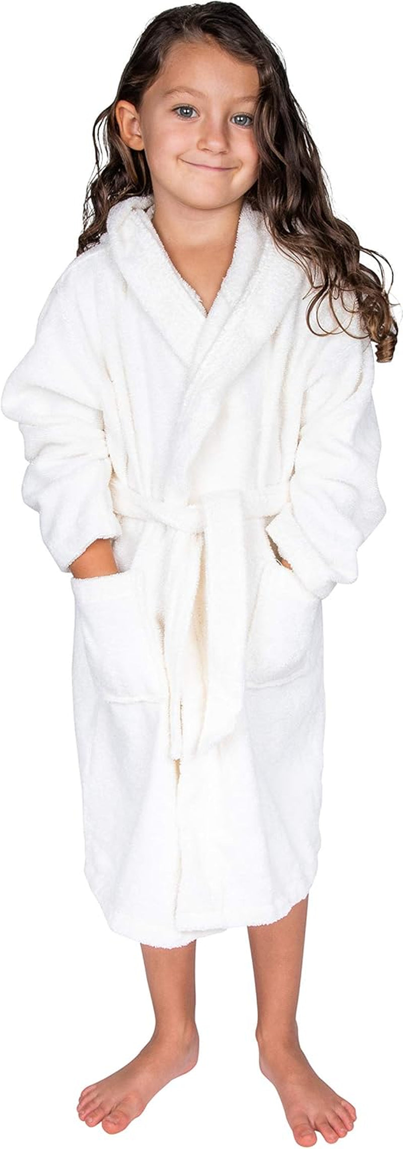 Bagno Milano Kids Organic Turkish Cotton & Modacrylic Hooded Bathrobe – Soft, Absorbent, Unisex Terry Robe with Pockets