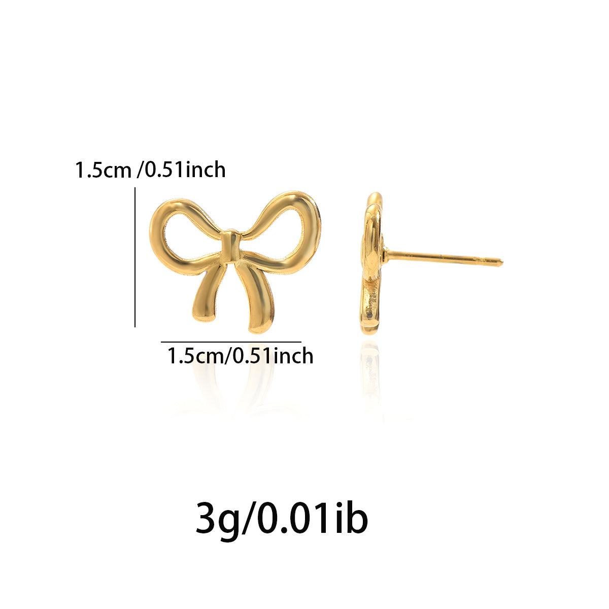 Lxalry 18K Gold Plated Bow Earrings Symmetrical Mirror Finish Stainless Steel Jewelry Hypoallergenic Tarnish Free Luxury Gift for Women Wife Mom Handcrafted Everyday Special Occasion Elegance