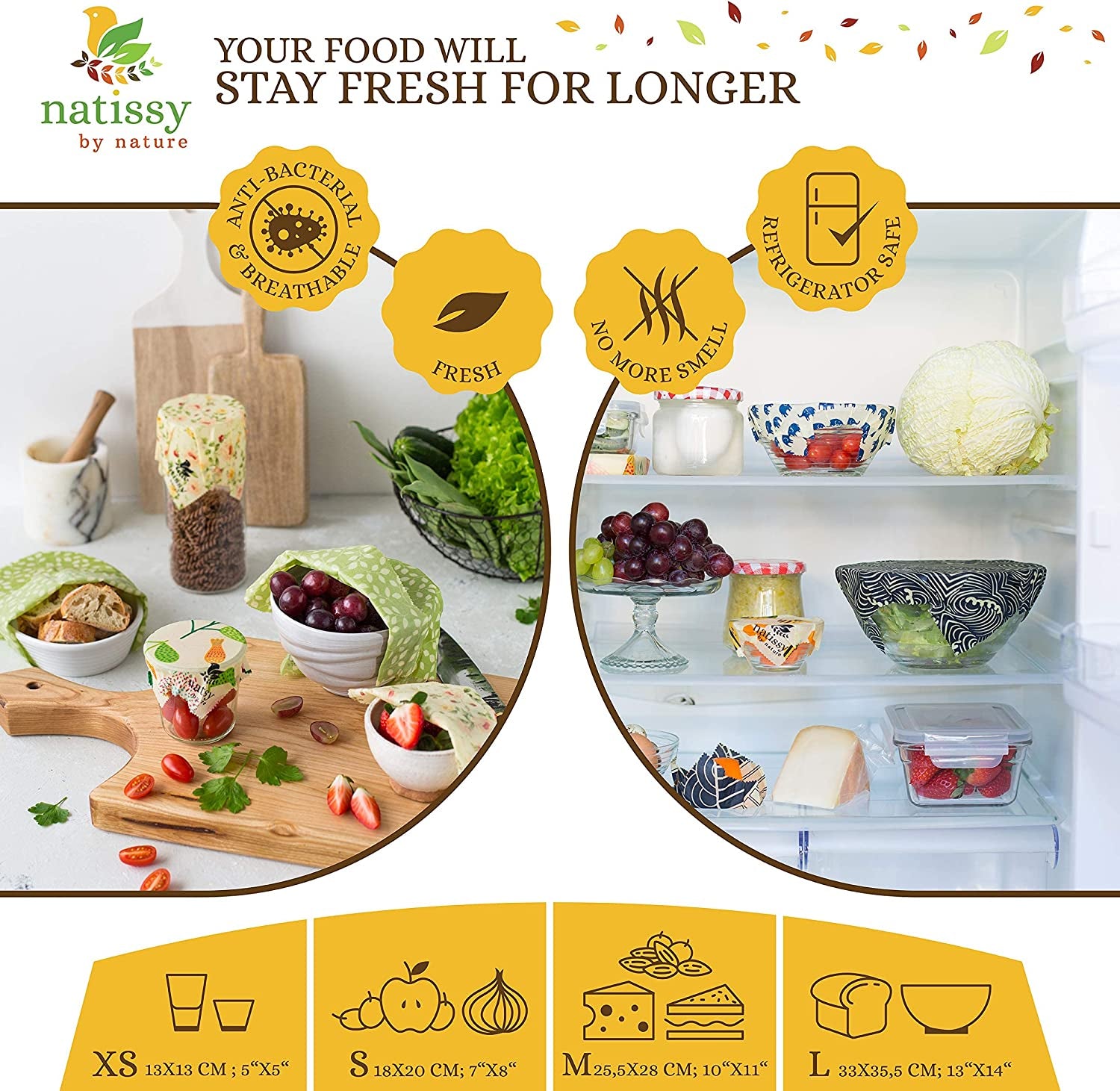 🐝 Natissy Beeswax Wrap – Sustainable, Stylish, and Plastic-Free Food Storage