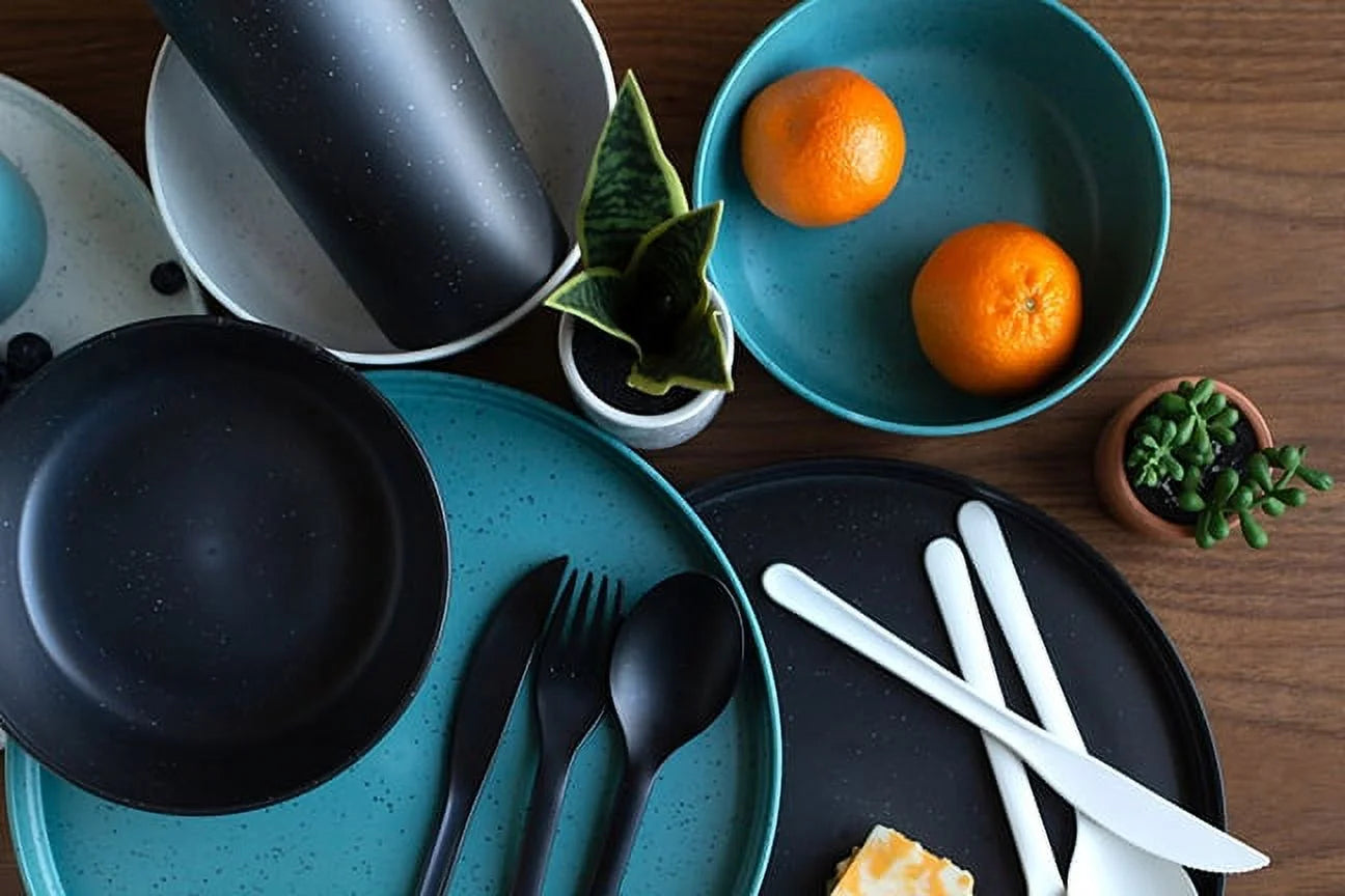 Mainstays 28-Piece Eco-Friendly Recycled Plastic Dinnerware Set
