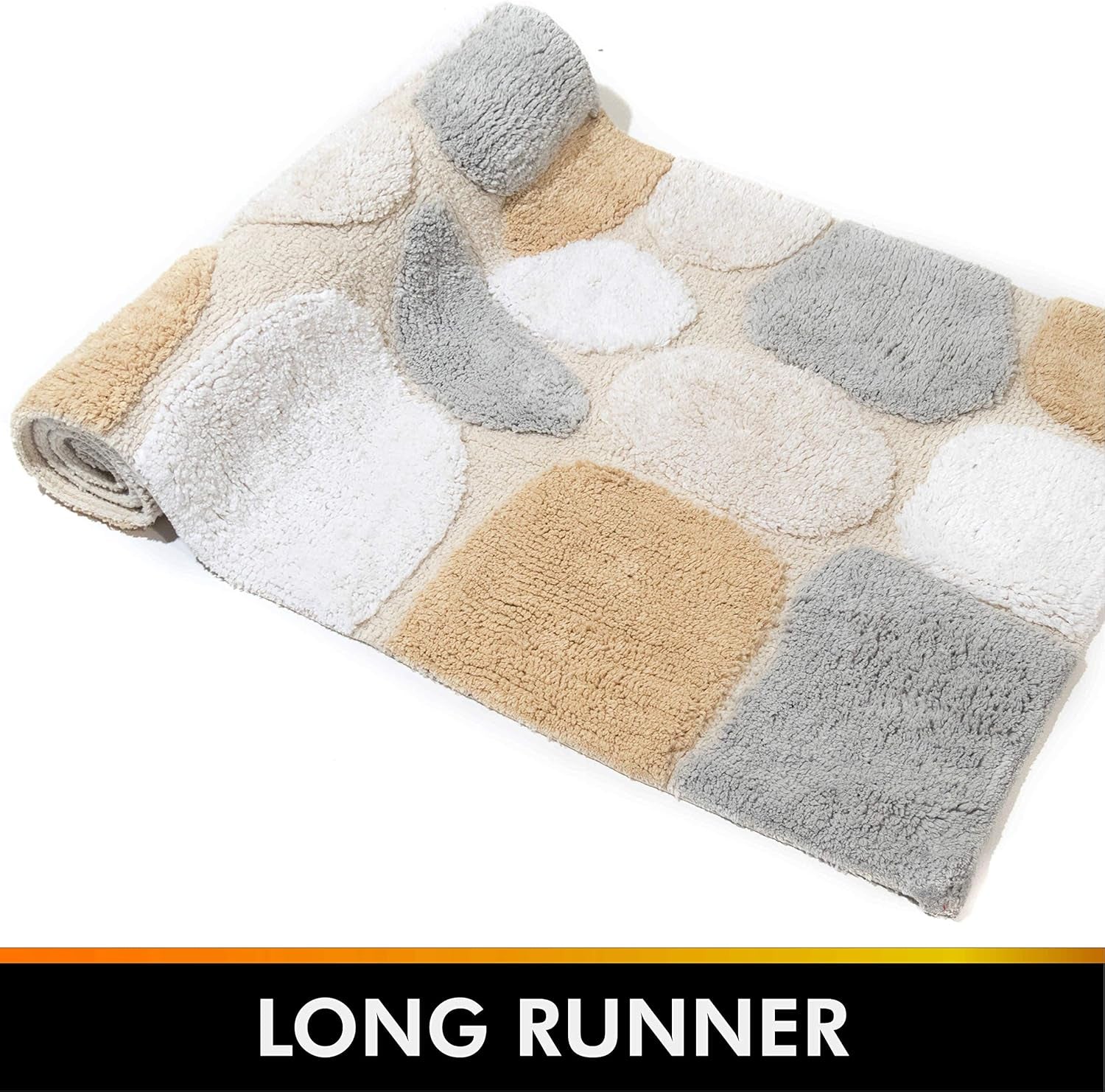 🛁 EcoSoft™ 100% Cotton Pebble Bath Runner – Machine Washable, Non-Slip Latex Backing, Spa-Inspired Comfort – 24"x60"