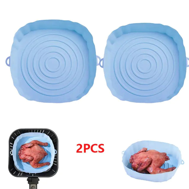 4pcs Silicone Air Fryer Basket Airfryer Oven Mold Baking Tray