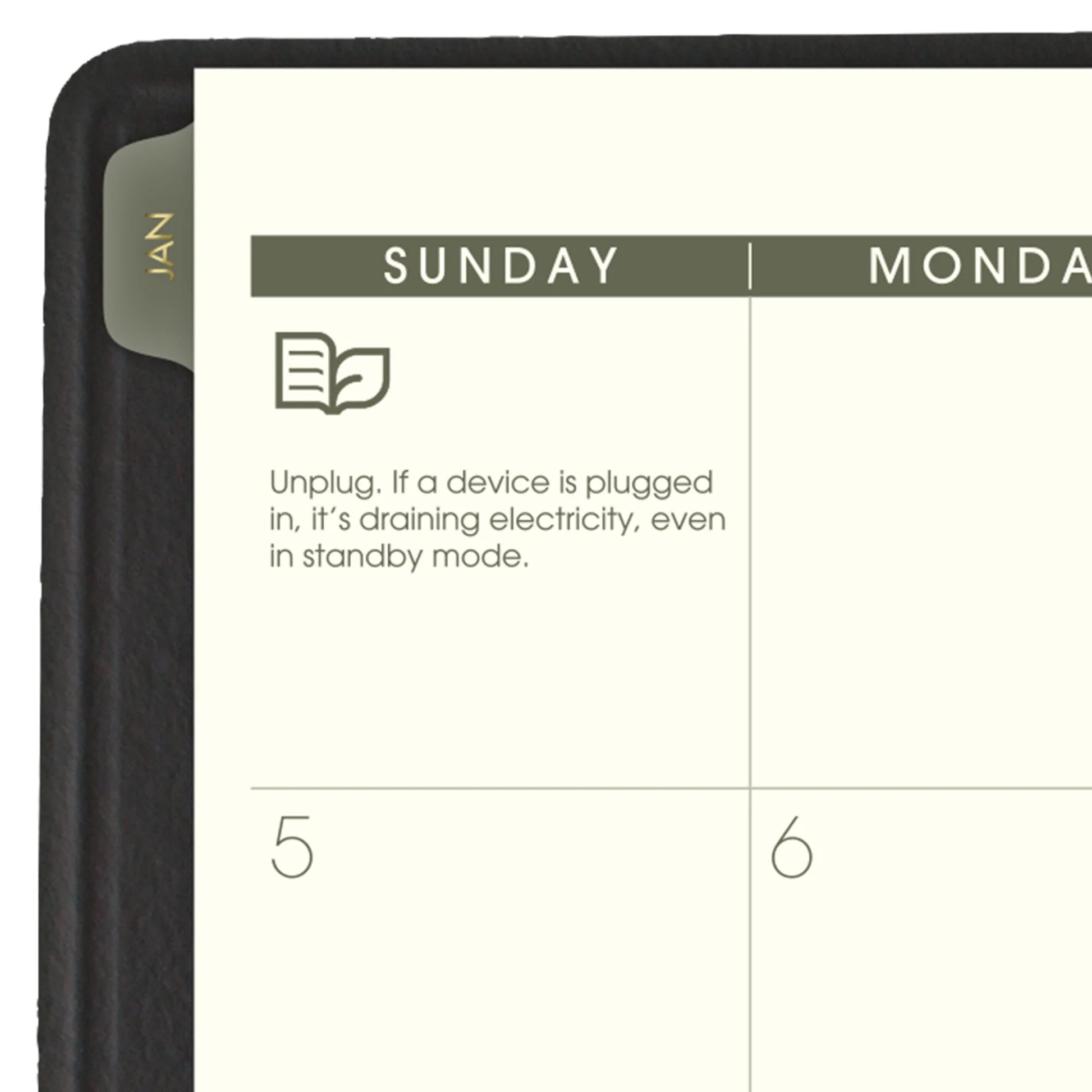 AT-A-GLANCE 2025 Recycled Monthly Planner – Black, Large 9" x 11"