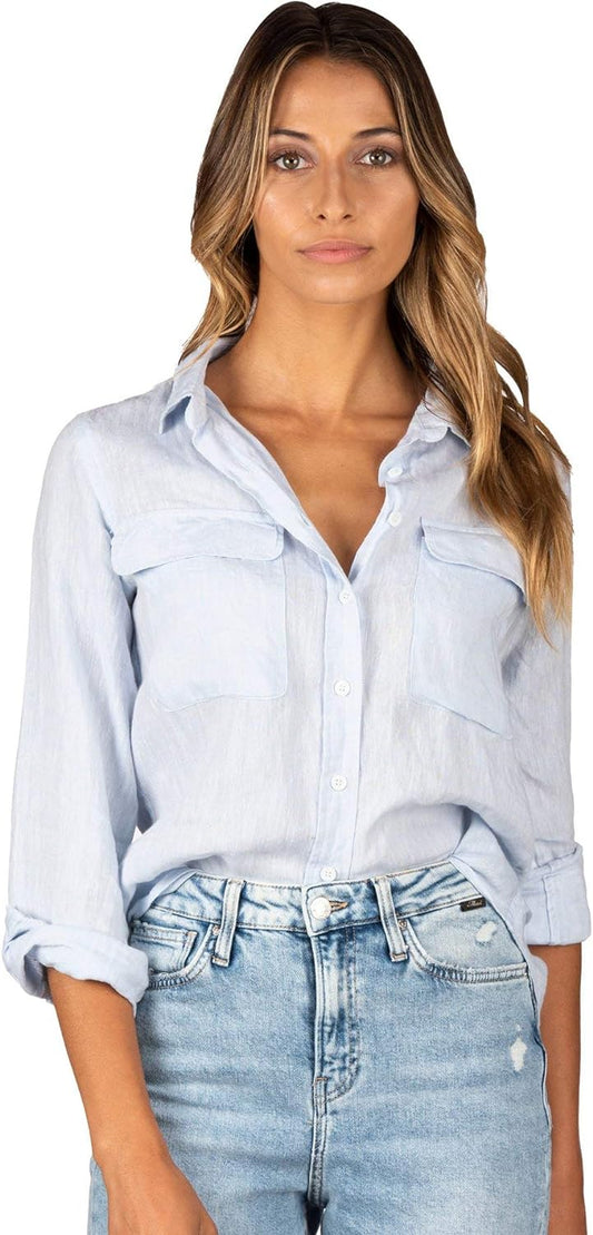Effortless Elegance: French Linen Button-Down Blouse
