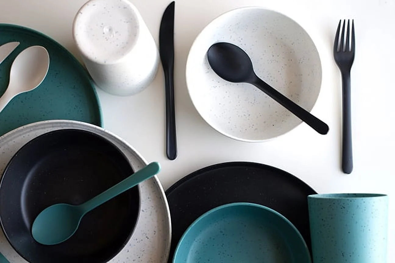 Mainstays 28-Piece Eco-Friendly Recycled Plastic Dinnerware Set