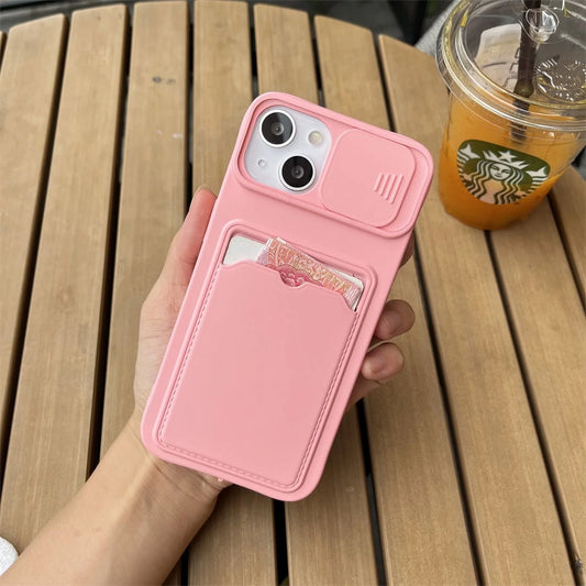 📱 Slide Camera Protection Wallet Phone Case