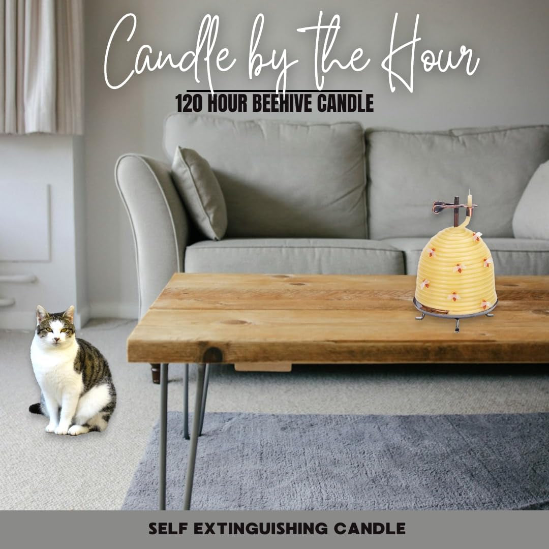 All-Natural Beeswax Candle — Up to 120 Hours of Brilliant, Clean Light