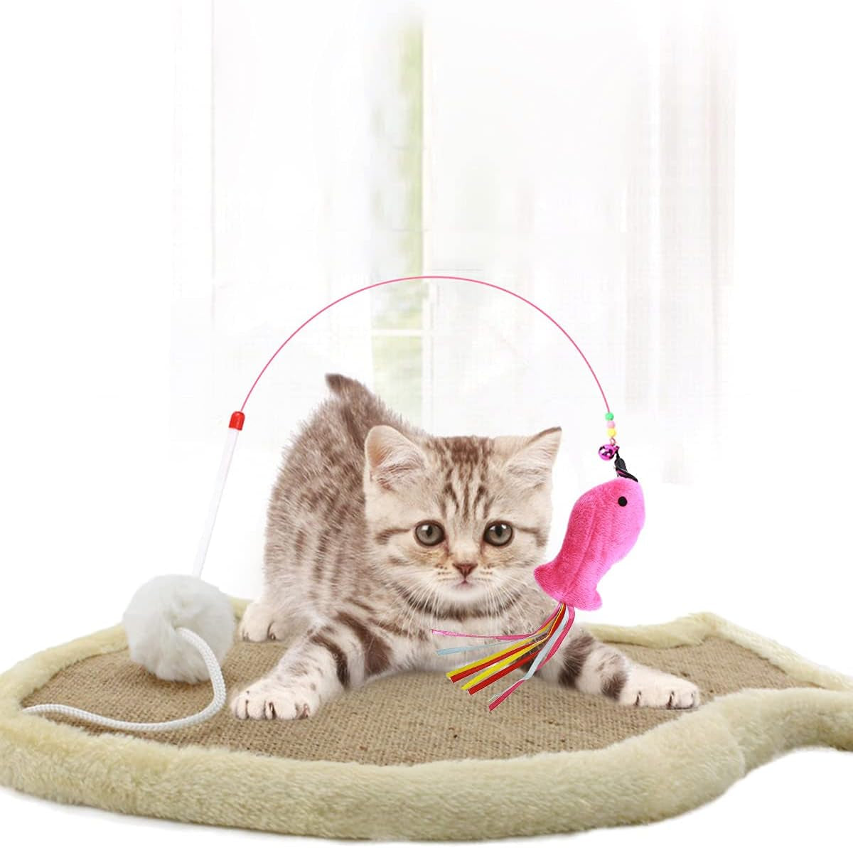 Cat Scratch Pad,Natural Sisal Scratcher Board,Eco-Friendly Cat Scratching Post Floor or Wall ,Furniture Scratch Deterrent Accessories