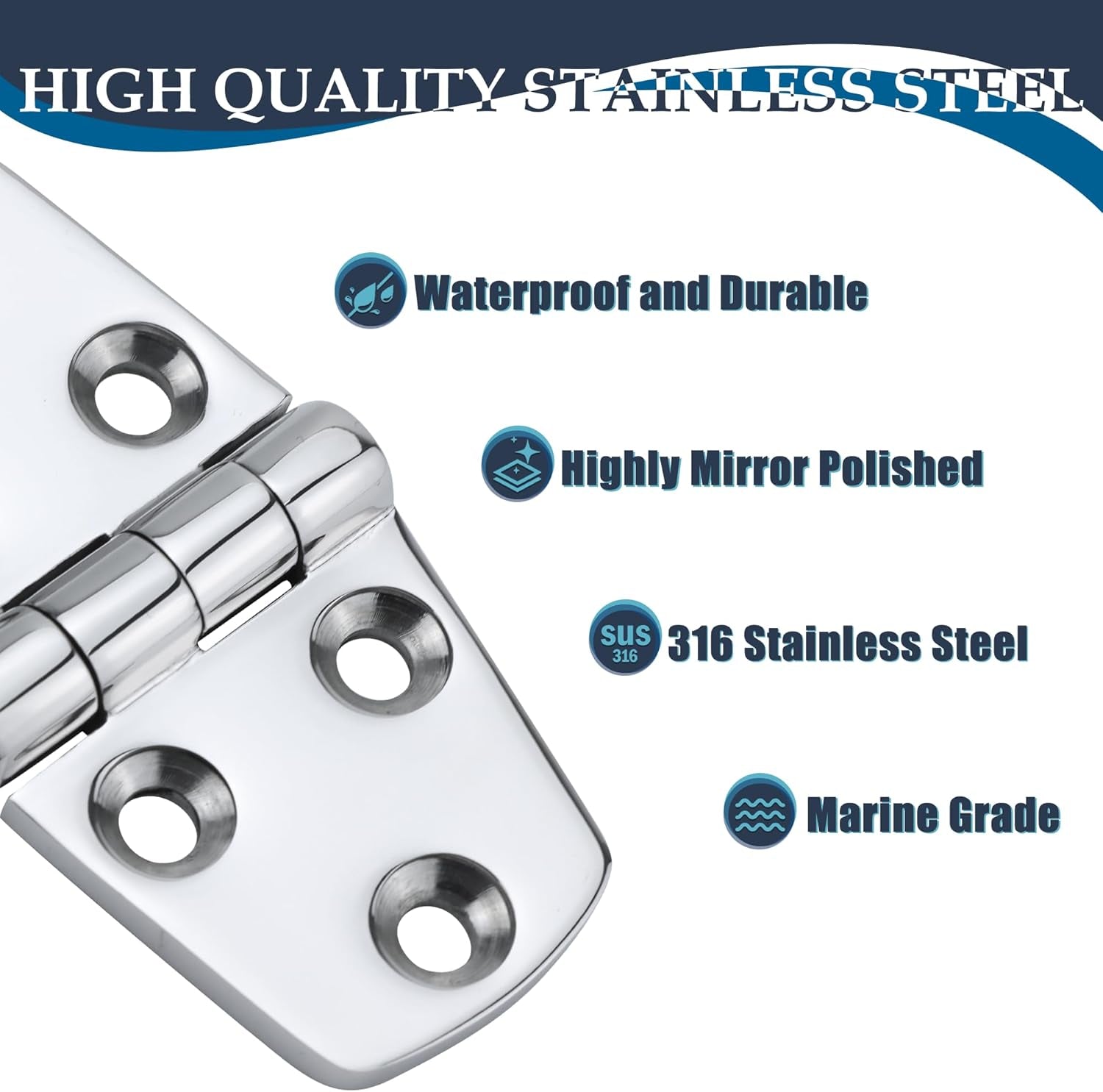 SHENGHUISS Marine Grade 316 Stainless Steel Boat Hatch Hinges