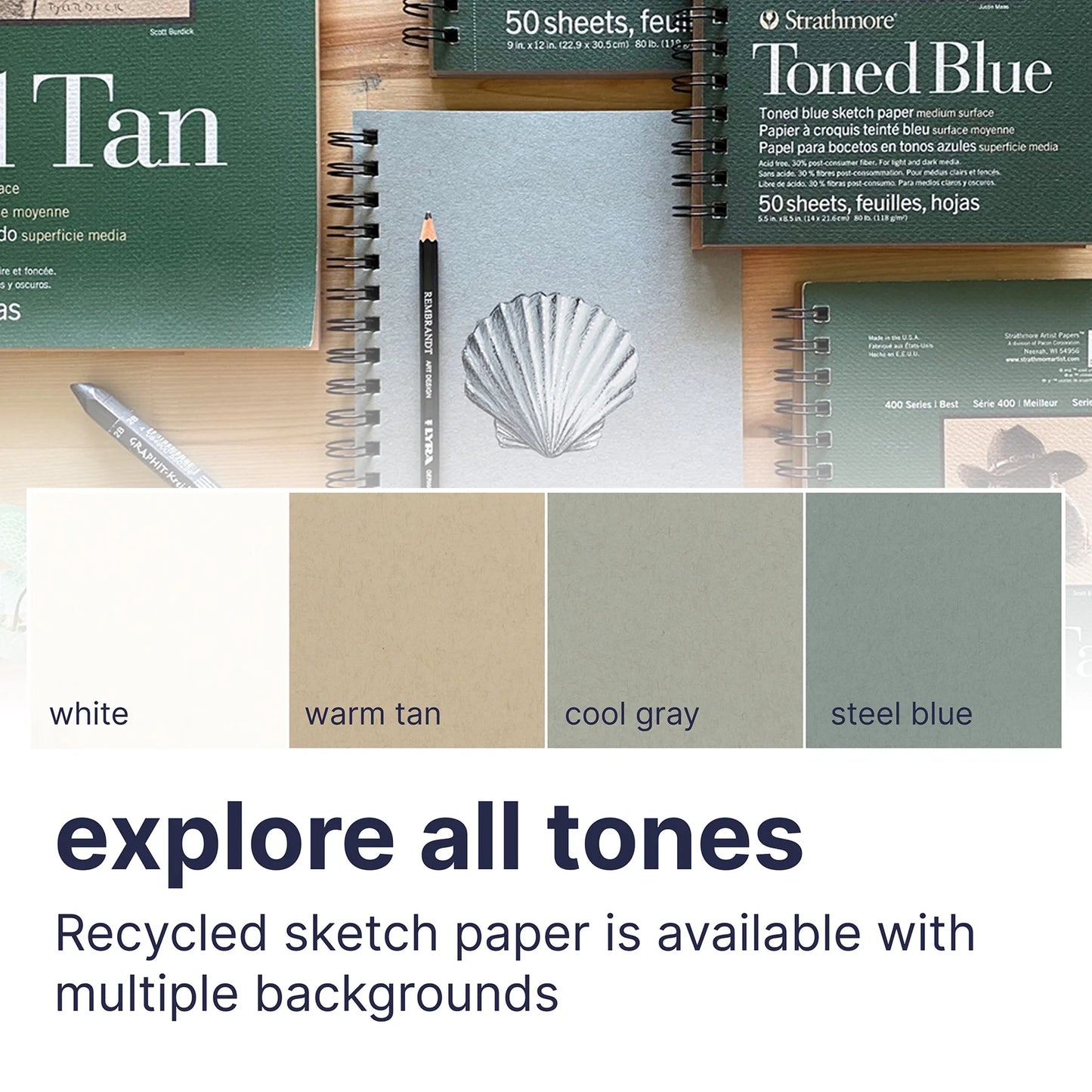 Recycled Paper Pad, 400 Series, 100 Sheets, 11" X 14"