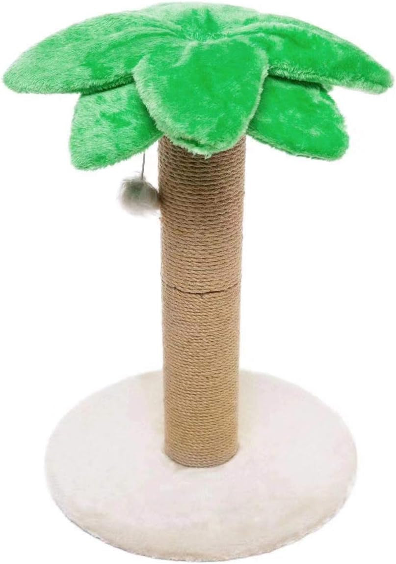 Small Cat Scratching Posts Kitty Coconut Palm Tree for Cats and Kittens - Natural Jute Sisal Scratch Pole (23IN)