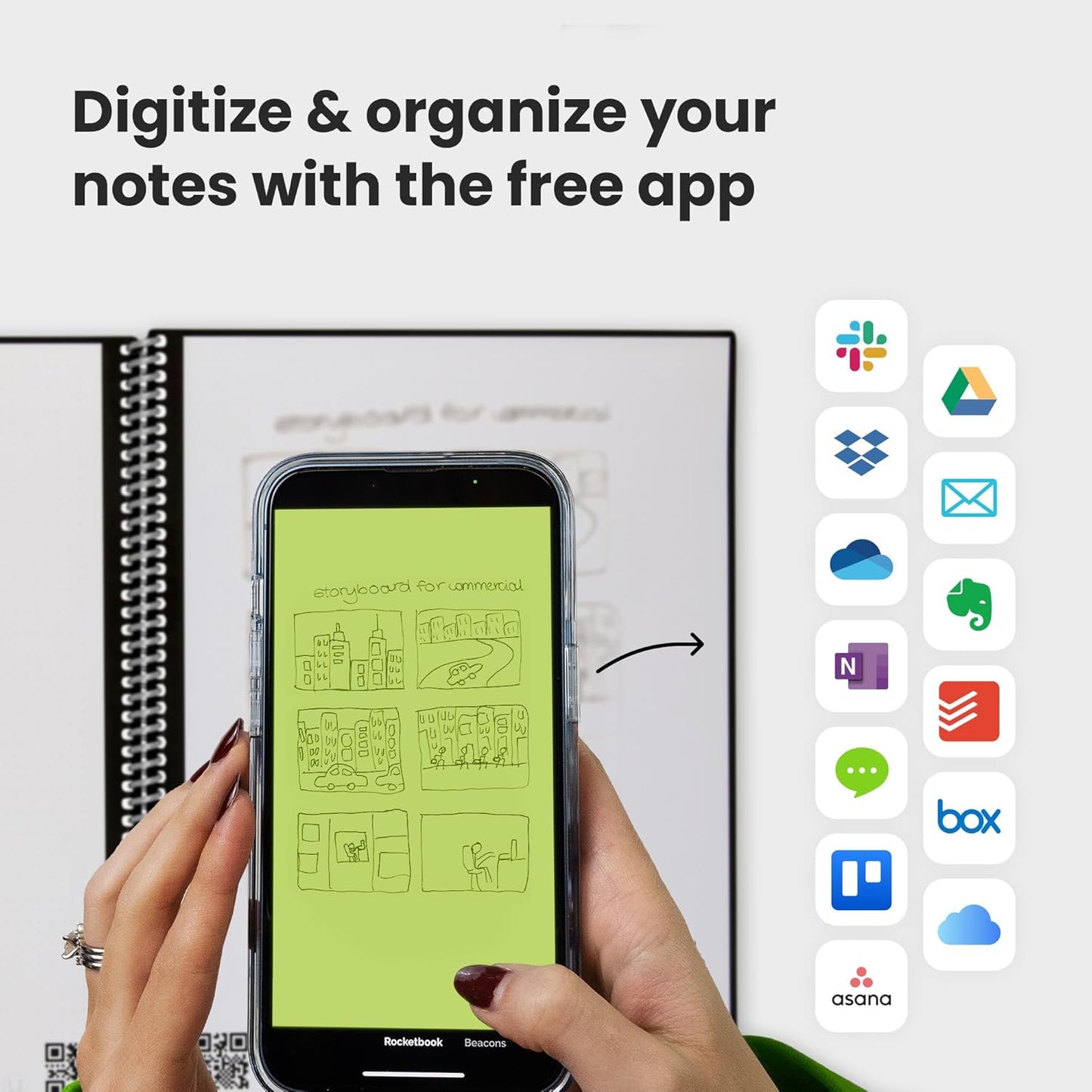 Rocketbook Fusion Smart Reusable Planner & Notebook — 7 Page Templates, Digitize & Erase, Eco-Friendly