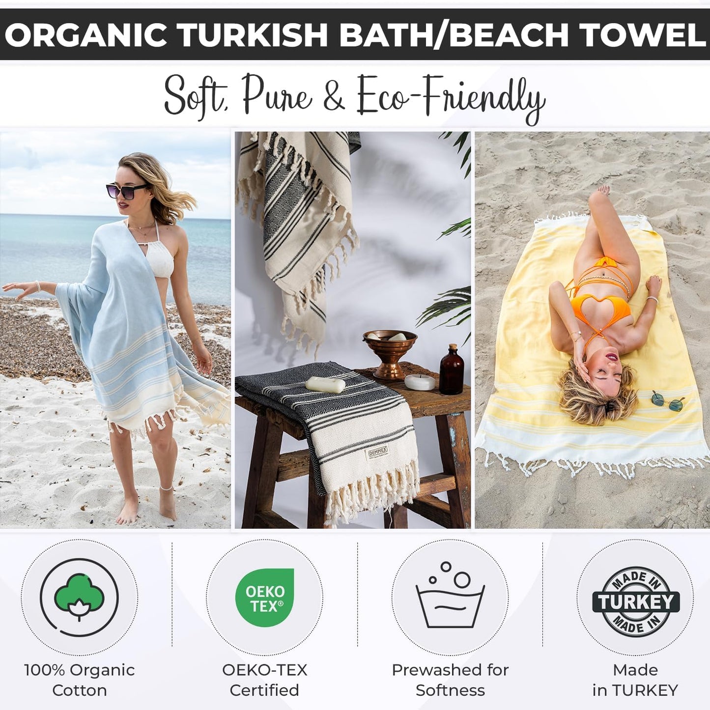 Indulge in the Luxury of 100% Certified Organic Turkish Cotton Towels