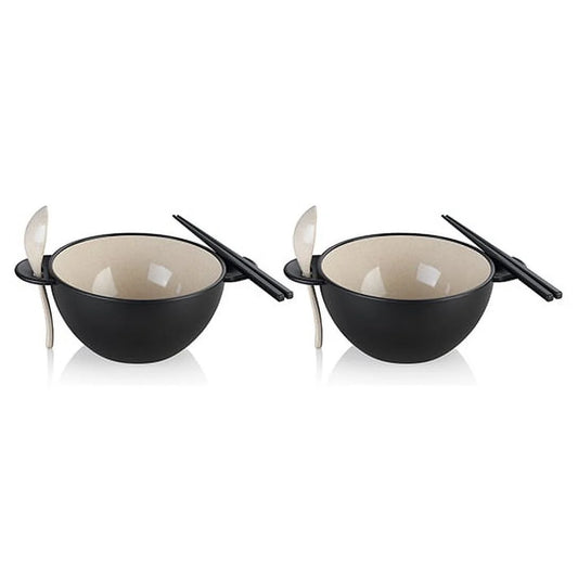 Ozeri Earth Ramen Bowl Set – 6-Piece Plant-Based Eco-Friendly Dinnerware