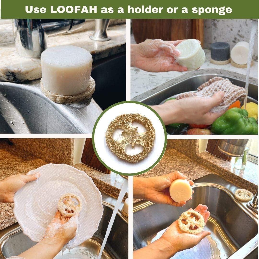 🌿 Plastic-Free Dish Soap with Natural Loofah – Eco-Conscious Cleaning, Elevated